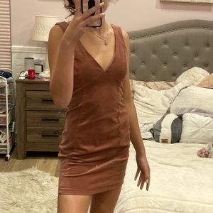 pink suede dress f21